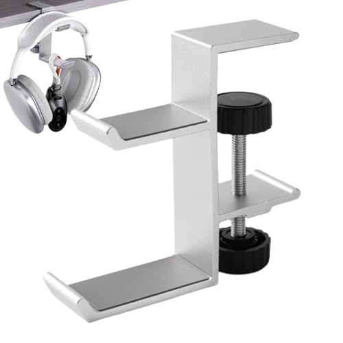 Schreibtisch-Kopfhörerhalter mit Clip - Halterung für Kopfhörerhaken unter dem Schreibtisch | Multifunktionaler Kopfhörerhalter mit Klemme für Gaming-Kopfhörer, Büro und