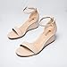 IDIFU Wedge Sandals Heels for Women Dress Shoes Open Toe with Ankle Strap for Wedding Bridal Evening Cocktail (Nude Nubuck, 7.5 M US)