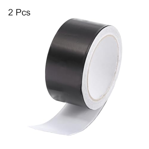 Image of uxcell Aluminum Foil Tape 2 Inch x 10 Yards Black High Temperature Tape for HVAC, Sealing, Patching Hot and Cold Air Ducts 2 Pcs
