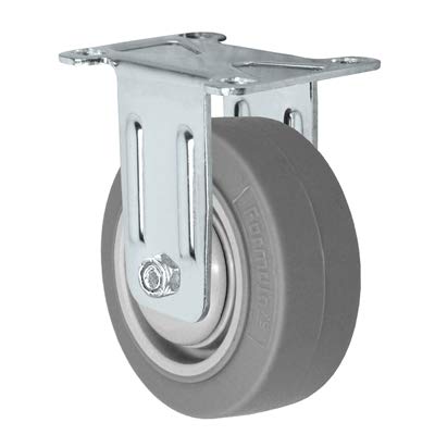 CasterHQ - 3" Stainless Steel Rigid Caster - Non-Marking Thermoplastic Rubber Wheel - 225 lbs Capacity