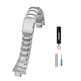 [JUSUTEK] 人気 腕時計バンド コンパチブル Edifice用 互換性 EQW-M1100/A1000 専用 対応 13MM接続口 カスタム メタル バンド メタルカスタム メンズ時計改造 交換用アクセサリーセット 男女兼用 ツール付き腕時計改造 (銀)