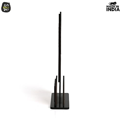 Image of GKD Awards and Trophy Worlds Best dad Beautiful Momento Black and Bamboo Design with Wooden Cutwork Birthday Gift for Father (Size 10x6)