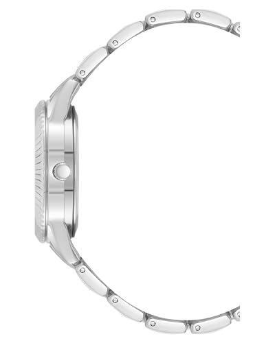 Reloj Steve Madden con esfera plateada y manecillas rellenas