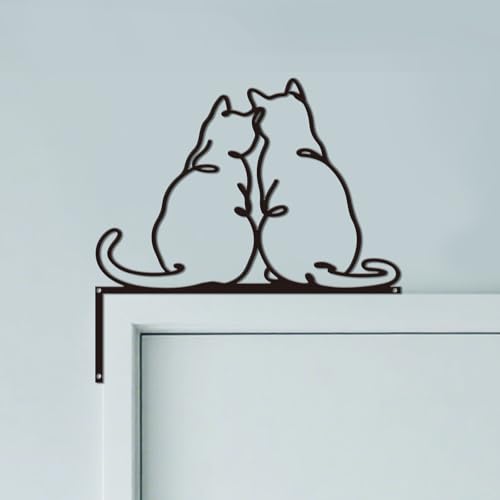 CUTHOLLOW Cats Door Topper Sign Metal Wall Art Decor