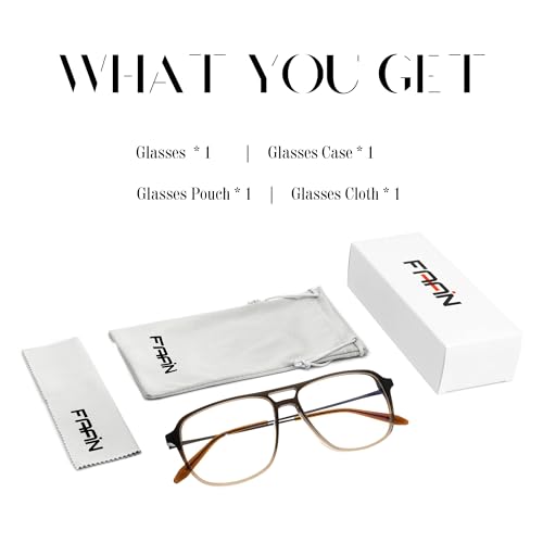 Image of FAA'N Blue Light Glasses Men Acetate Computer Gaming Non Prescription Glasses Lightweight Square Bluelight Blocker Frame