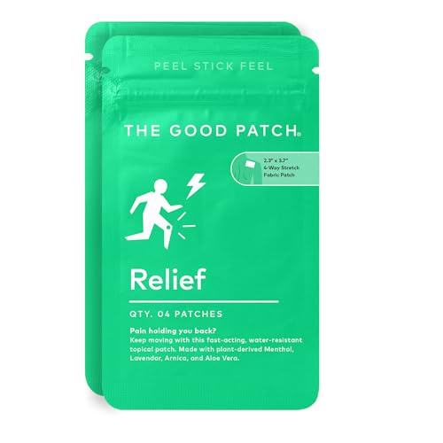 The Good Patch Muscle Pain Relief Patches Natural Patch with Menthol Lavender Arnica and Aloe Vera Sustained Release Plant Powered Wearable Wellness for Back Neck Arms Legs (8 Total Patches)