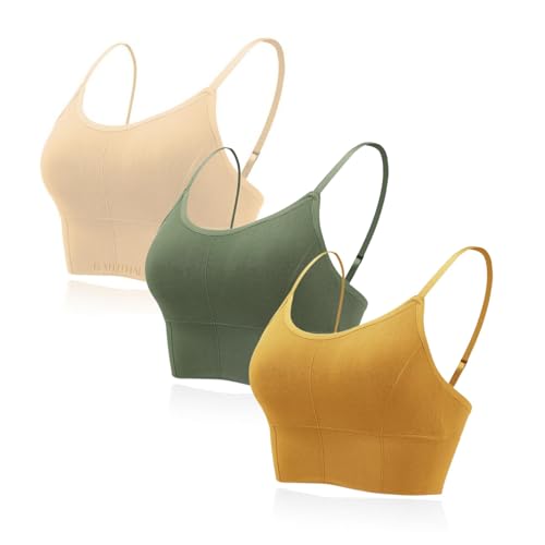 Image of Kaththai Women Cotton Padded Wire-Free Sports Bra with Adjustable Straps Soft Padded Push-Up Bra for Yoga, Fitness (Free Size Bra Fit Up to 28,30,32,34)