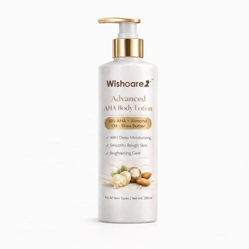 Image of Advanced AHA Body Lotion, 10% AHA with Almond Oil and Shea Butter, 48H Deep Moisturizing, Smooths Rough Skin, Brightening Care, 200ml