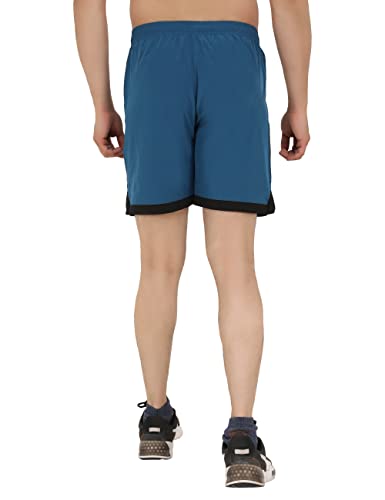Image of NINQ Mens 2 Pack Polyester Yoga Short Men Summer Running Gym Sports Shorts with Pockets Shorts for Men (Large, Blue)
