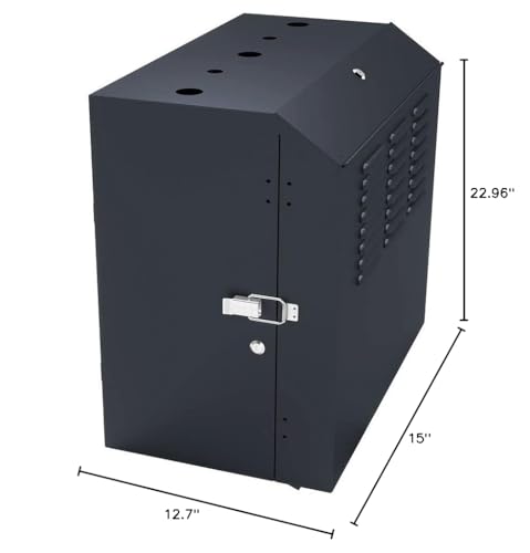Image of NavePoint 8U Vertical Server Rack Enclosure, Low Profile, 15.7 inch Deep, Max Weight Capacity 132lbs - 8U Network Cabinet Vertical Wall Mount, Perforated, Black