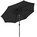 MEWAY 10ft Patio Umbrella Outdoor Umbrellas with Push Button Tilt & Crank Lift System, Large Market Deck Pool Backyard Garden Sunshade Umbrella 8 Sturdy Ribs UV Protection(10 ft, Black)