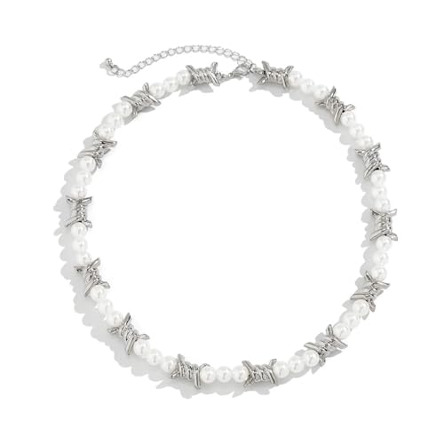 Collier homme perle qui ne casse pas avec fermoir mousqueton argent