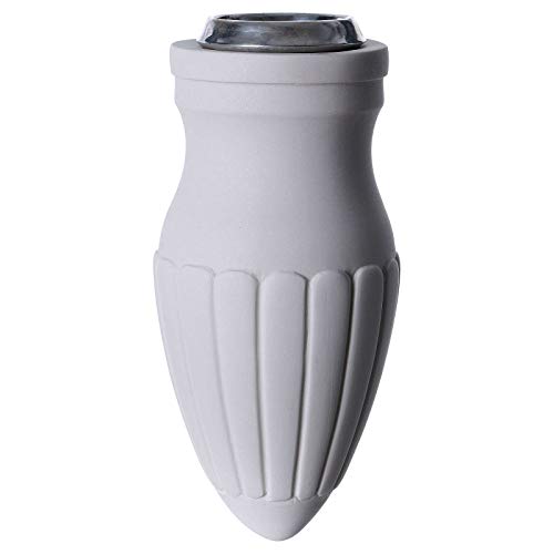 Holyart Blumenvase für Friedhof Weisse Kunstmarmor