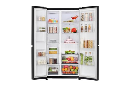 Image of LG 650L Side-by-Side Refrigerator 3-Star GL-B257JWB3 Convertible, Multi-Air Flow, Auto Smart Connect, Western Black