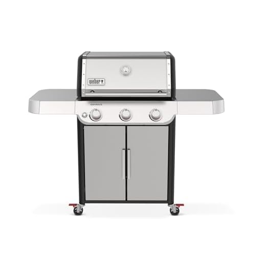Weber Genesis S-315 Liquid Propane Gas Grill for Outdoor Grilling, 3 Burners, Stainless Steel