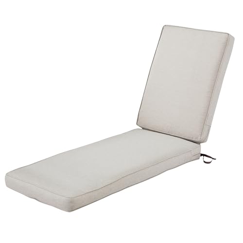 Classic Accessories 62-001-HGREY-EC Montlake Chaise Cushion Foam and Slip Cover, Heather Grey, 72" Long x 21" Wide x 3" Thick