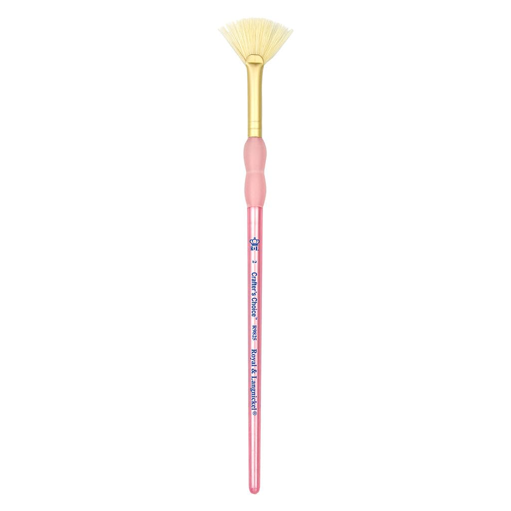 ROYAL BRUSH Crafter's Choice Bristle Fan Brush, Size 4, White