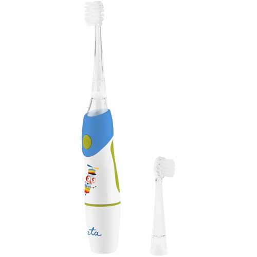 ETA Sonetic Brosse à dents sonique pour enfant avec lumière, technologie Sonic Move+, microbulles, 2 embouts (0-4 et 5-10 ans), minuteur, étanche, bleue