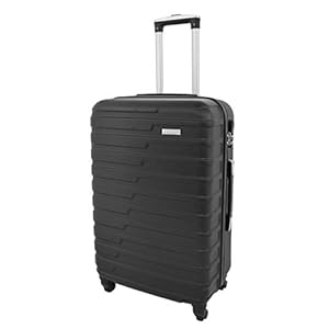 Robuuste 4-wielige koffers ABS zwart lichtgewicht cijferslot bagage reistas Stargate, Zwart, MEDIUM | 66x42x27cm/ 3.20KG, 66L, Koffer