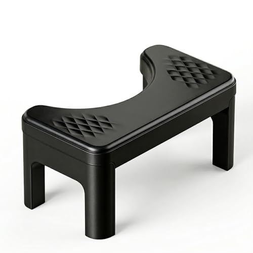6.7 Inch Squatting Toilet Stool for Adults Toilet Foot Pooping Stool for Bathroom Non-Slip PottyStool for Pooping (Black)