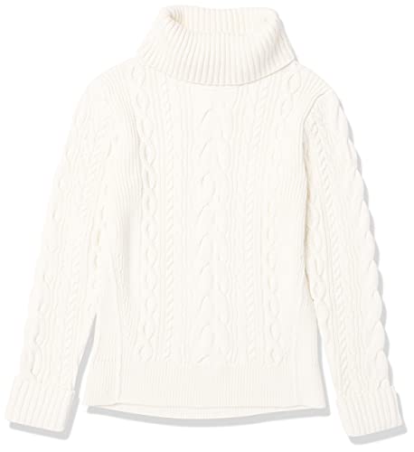 Image of Cable Stitch Women's Cotton Blend Cable Knit Turtleneck Pullover Sweater - Fisherman Long Sleeve Chunky Textured Top
