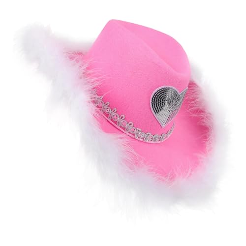 FOMIYES Cowgirl Hat Fur Wide Rim Western Style Hat for Women Comfortable and Stylish Multi
