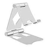 ⭐ [Amplia compatibilidad]: el soporte plegable de aluminio doble para tableta / teléfono de Yolistar es compatible con iPhone 11/11 Pro / 11 Pro Max / XS MAX / XS / XR / X / 8 / 8Plus / 7 / 7Plus / 6 6s de 4 a 13 pulgadas , Galaxy S9 / S8 / S7 / S6 / Note6, LG, Sony, Google Nexus, iPad mini / pro / Air / Air 2, tableta Samsung, Kindle, etc.