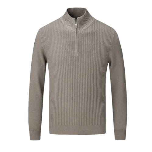 Men's Half Zipper Knitted Sweaters Autumn Winter Fashion Business Casual Classic Vintage Sweater