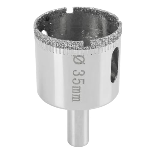 Sierra de corona de diamante de 35 mm – Broca para baldosas, granito, mármol, vidrio, cerámica – Soldadura al vacío – Broca de centrado incluido – Corte neto