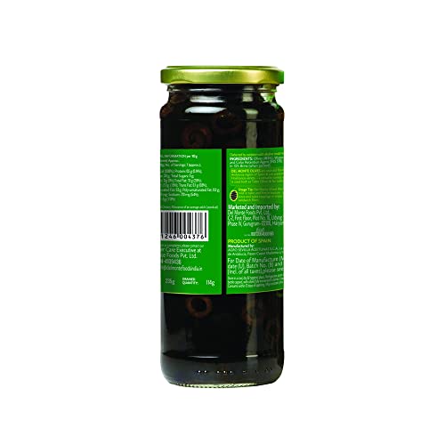 Image of Del Monte Black Sliced Olives 235g |Low Fat Ready-to-Eat Healthy Snack l 100% Natural and Evenly Cut | Suitable for Pizza, Pasta Topping, Garnishing Salad, Wraps | Source of Fibre, Gluten Free, No Added Preservatives