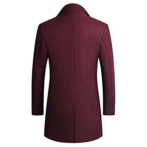 Image of Lu's Chic Men's Single Breasted Trench Coat Button Down Overcoat Warm Dress Pea Coats