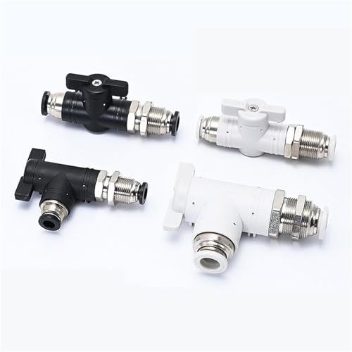 Valve manuelle BM pneumatique avec connecteur rapide droit Middleendblack