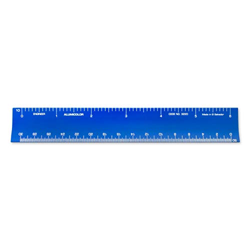 Image of Alumicolor 6-inch Aluminum Engineer Hollow Scale for School, Office, Art and Drafting, 6IN, Blue