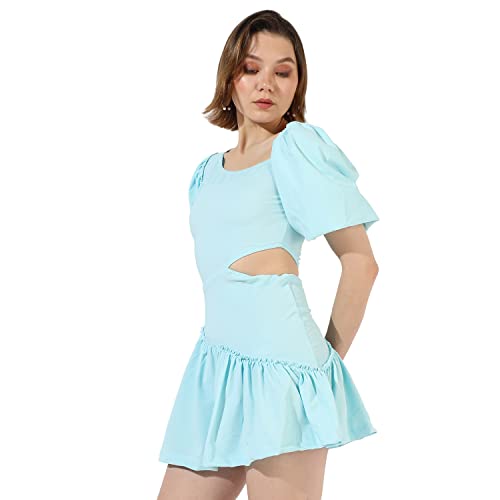 Image of PINACOLADA Women's Solid Dress for Casual Wear | Regular Sleeve | Quality Stretchable Fabric | Dress Crafted with Enhanced Stretch and Comfort Fit for Everyday Wear