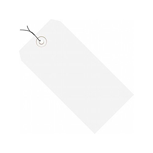 Pre-Wired Colored Shipping Tag #2, 13 Point, Pre-Wired, White, 3.25" x 1.62" - Case of 1,000