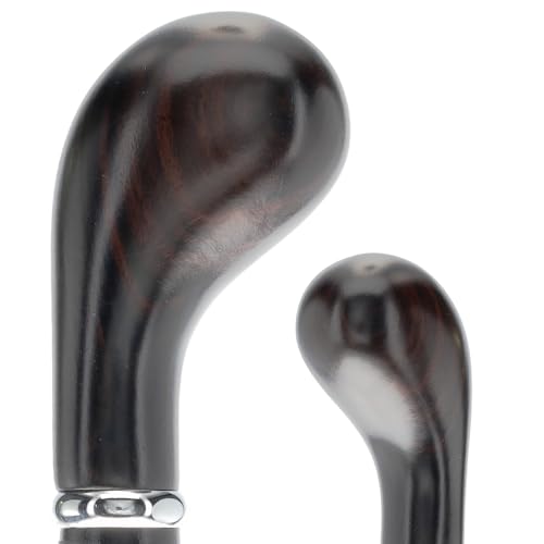 Premium Collectible Walking Canes – Stylish Wood Canes with Brass, Chrome, or Classic Knob Handles – Durable & Elegant Walking Sticks for Men and Women (Classic Ebony Wood Knob)
