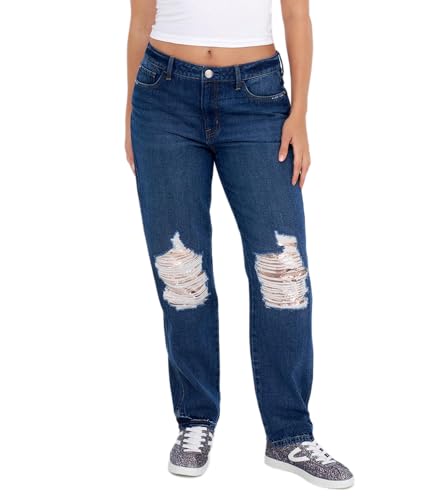 Seven7 Women's Misses Mirrorball Straight Jean