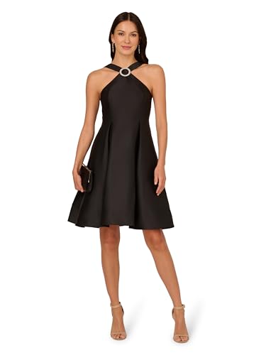 Adrianna Papell Women's Halter Mikado Short Dress4