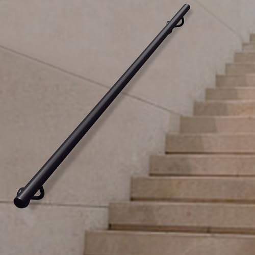 Rampe d'escalier extérieure murale fer forgé noir balcon balustre intérieur