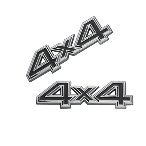 Image of 2 Pcs 3D 4X4 Emblem Badge car NameplateSide Fender Rear Trunk Compatible with 1500 2500 3500 Off-Road Vehicle /SUV /Pickup (Black Silver)