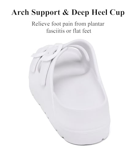 Image of Haifago Women's Platform Sandals with Arch Support, Summer Beach Slides Adjustable Buckle Comfortable Lightweight EVA Slip on Slide