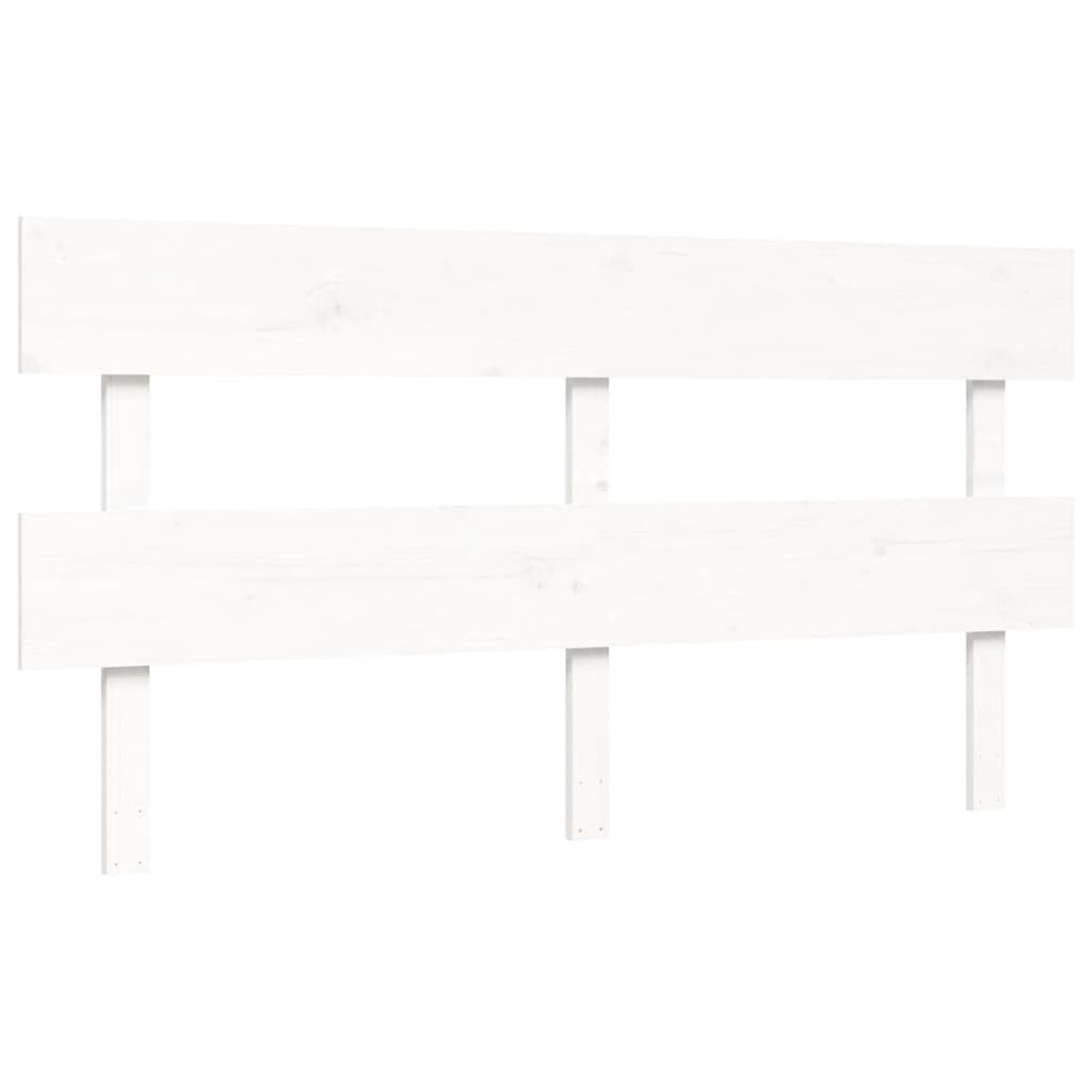 Seniorenbett 160x200 cm Weiß, Holzbett Massivholz Kiefer mit Kopfteil, Ehebett Doppelbett mit 45 cm Sitzhöhe Komfortbett Seniorengerecht