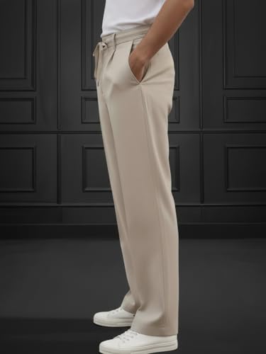 Image of Rigo Men Linen Straight Fit Korean Pants | Cotton Linen Regular Size Casual Trousers
