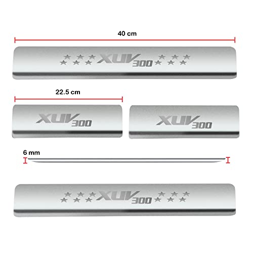 Image of Door Sill /Foot Step Stainless Steel Plates with Mahindra XUV-300 (Set of 4 Pcs)