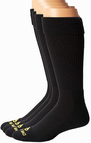 Dan Post Boot Company mens Cowboy Certified Over the Calf Socks 4 Pairs Black 9 (US Men's Shoe 7-10.5)