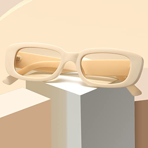Image of Vintage Rectangle Sunglasses for Women Men 90s Fashion Narrow Square Frame Eyewear UV400 Protection