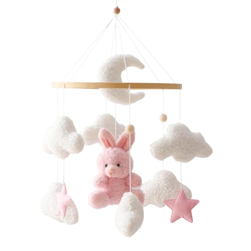 Mobile lit bébé lapin pour apaiser les pleurs du nouveau-né au berceau