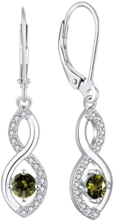 JO WISDOM Women Infinity Earrings,925 Sterling Silver Leverback Dangle & Drop Earrings with 3A Cubic Zirconia