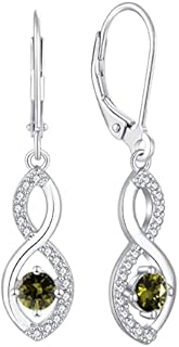 JO WISDOM Women Infinity Earrings,925 Sterling Silver Leverback Dangle & Drop Earrings with 3A Cubic Zirconia