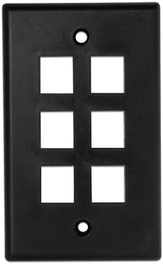 PLATE-6-BK 6-Port Keystone Wall Plate, Black